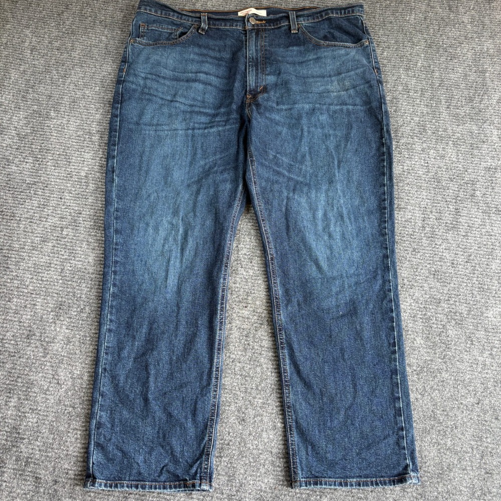 Levi Strauss Signature Athletic Fit Mens Dark Wash Blue Denim Jeans 40x30